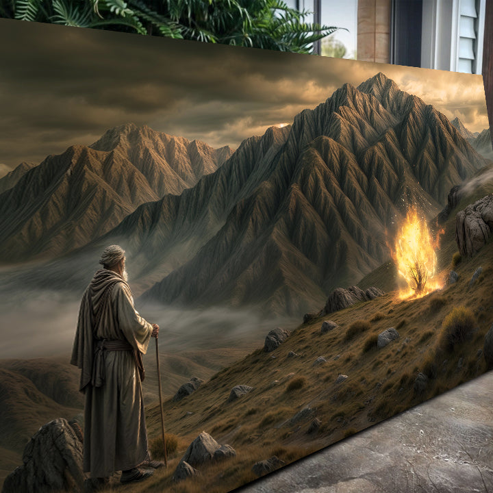 Burning Bush Faith Canvas Wall Art IV