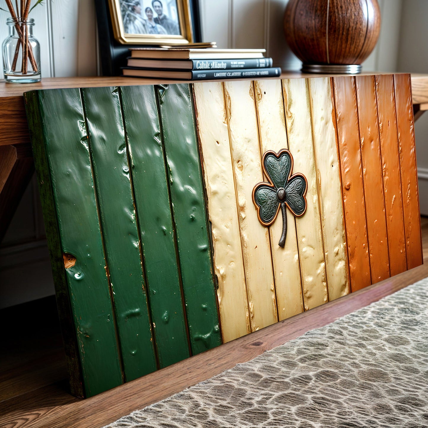Irish Shamrock Glory Flag Canvas Wall Art