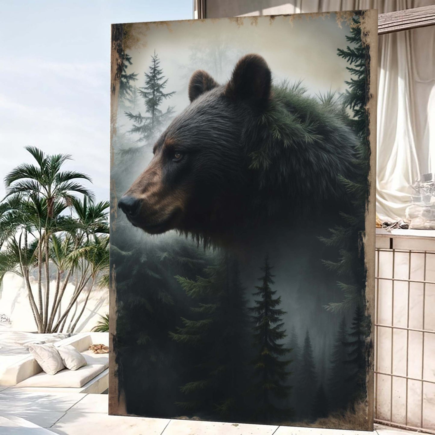 Black Bear Exposure Canvas Wall Art