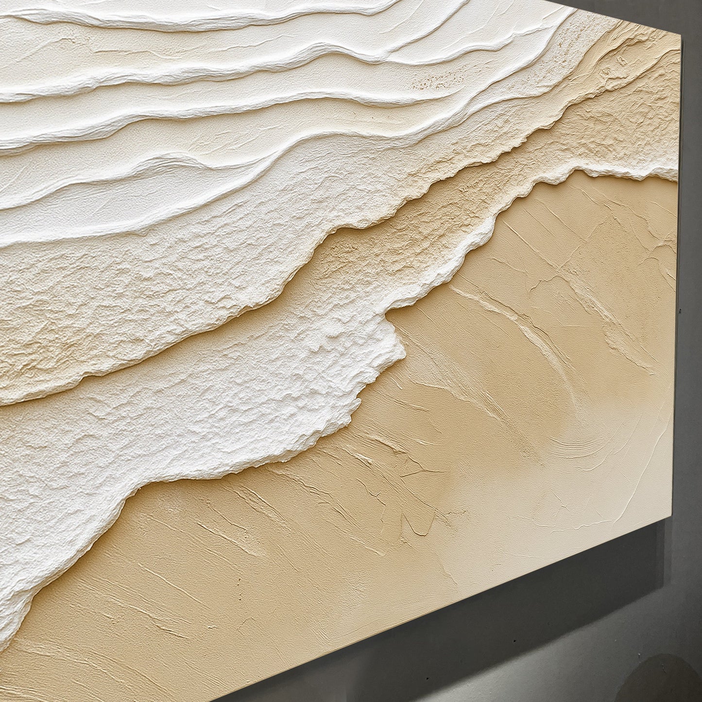 Neutral Ocean Waves Canvas Wall Art