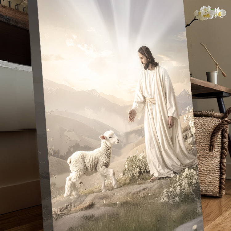 Jesus Shepherd Wolves Canvas Wall Art Faith Protection