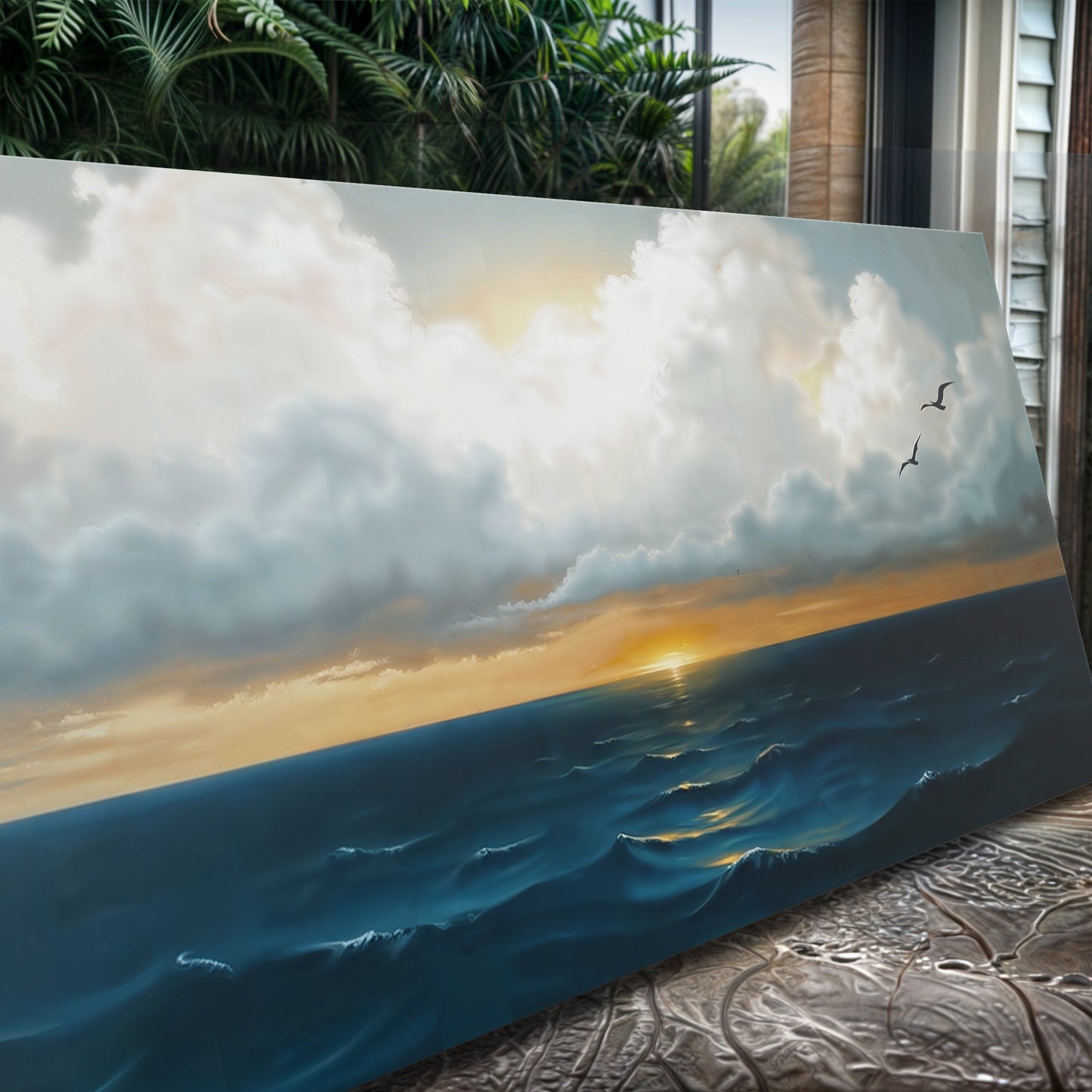 Waterscape Abstract Canvas Wall Art II