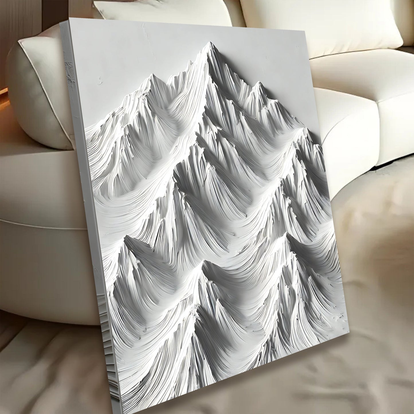 White Mountain Landscape Canvas Wall Art