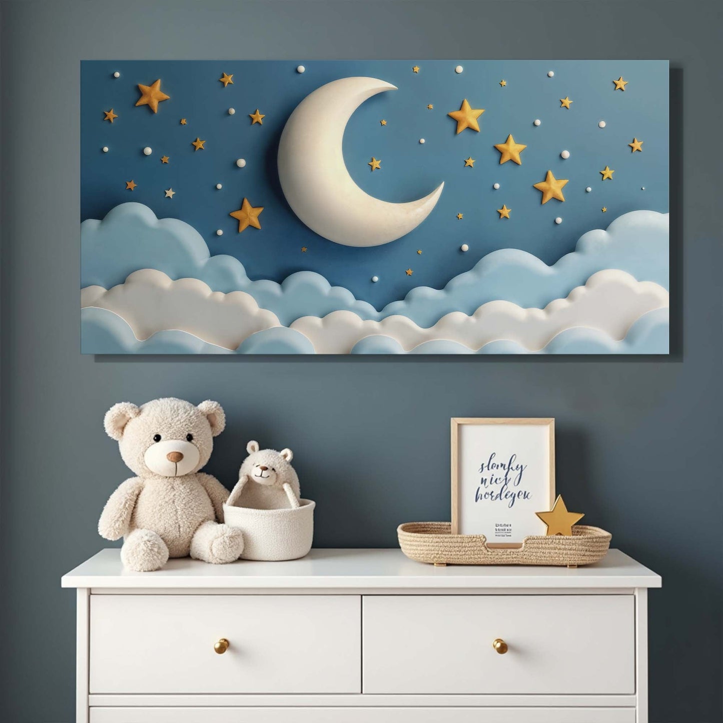 Celestial Serenade space canvas wall art with dreamy cosmic atmosphere and soft palette