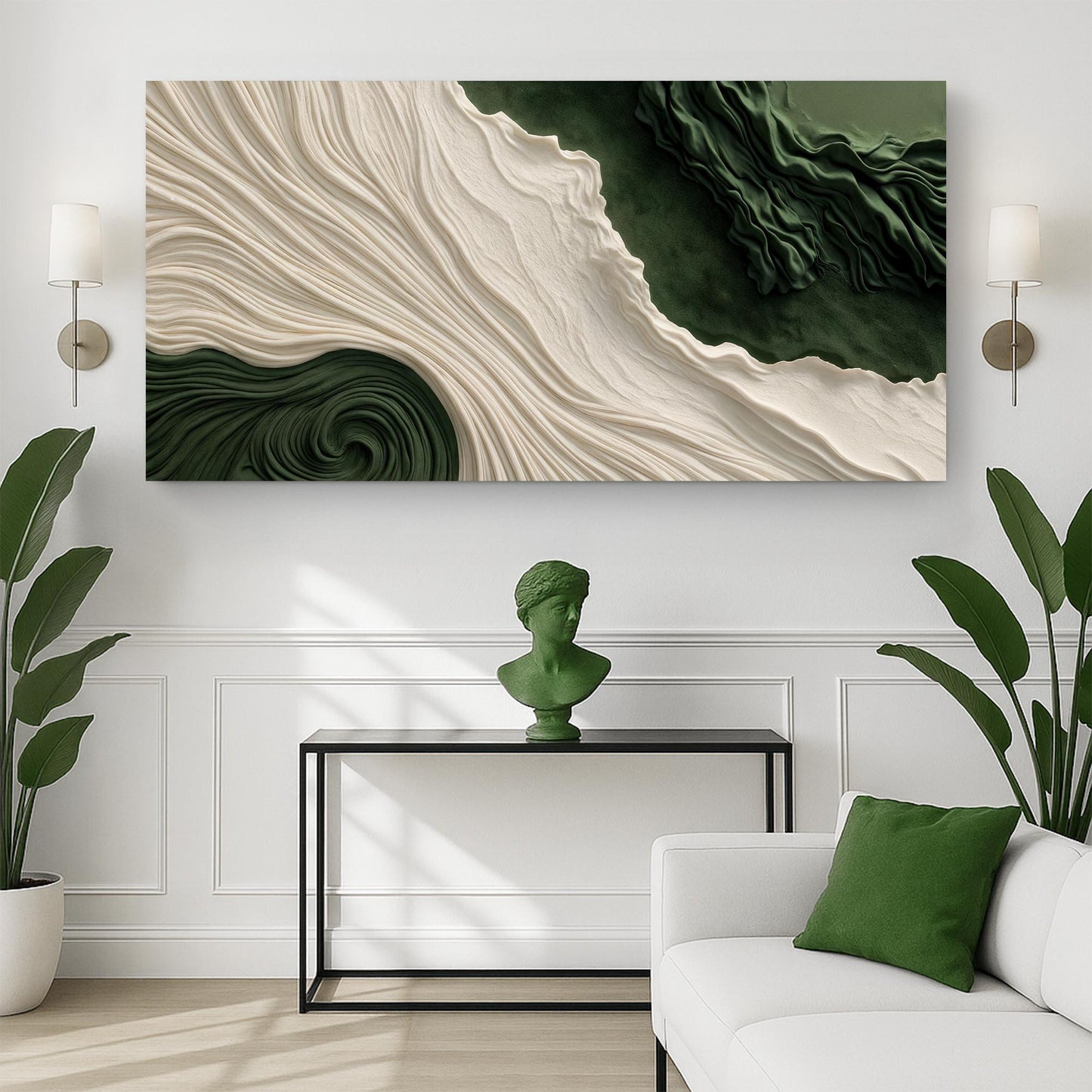 Green Rivers Abstract Canvas Wall Art XI