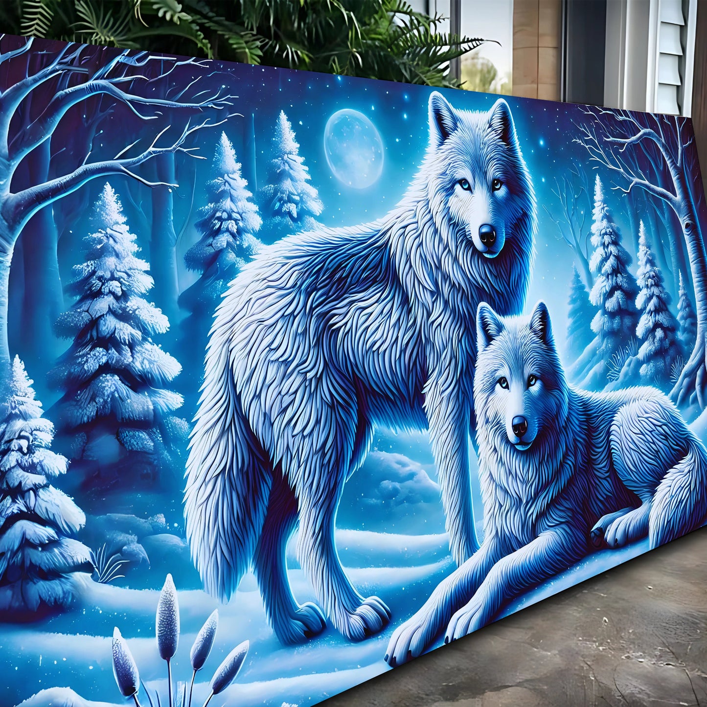 3D Wolves Canvas Wall Decor