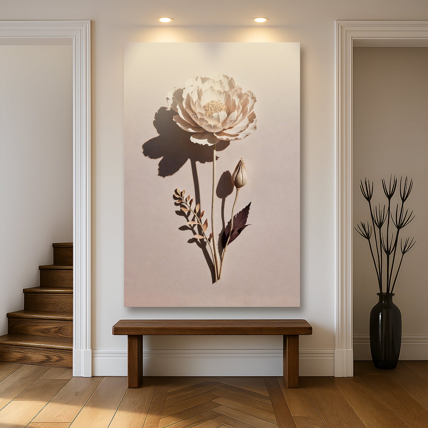 Minimalist Lone Flower Botanical Canvas Wall Art