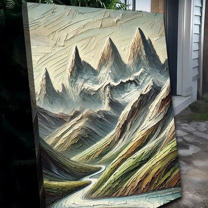 Abstract Mountain And River Landscape Canvas Wall Art II