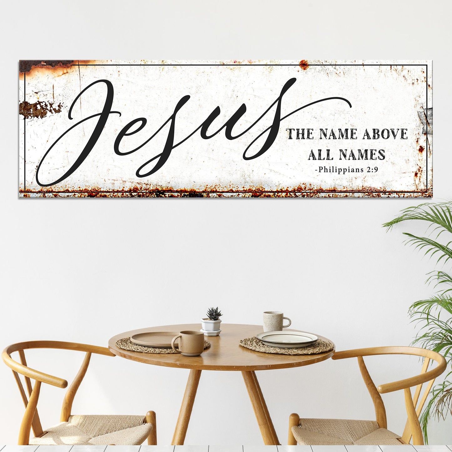 Jesus Name Above All Names Philippians 2:9 Faith Sign Canvas