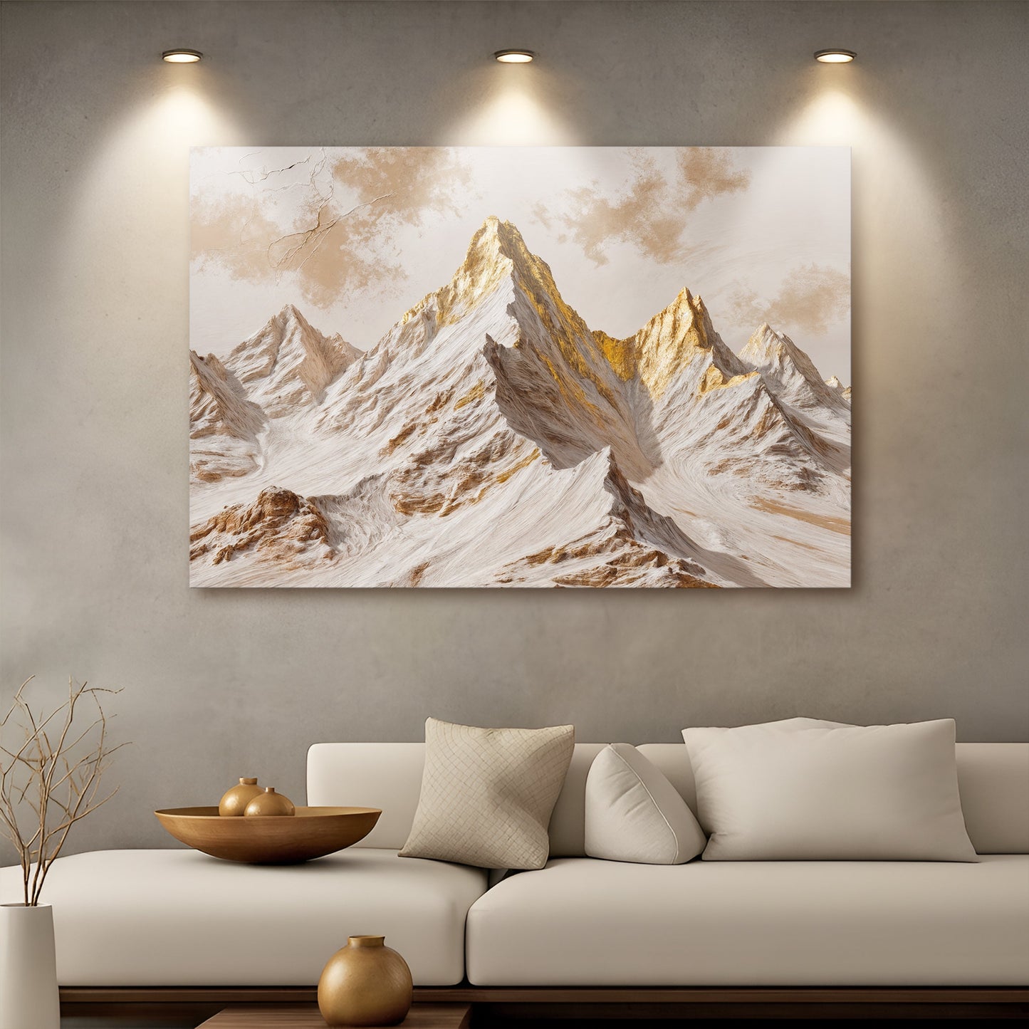 Golden Peaks Canvas Wall Art