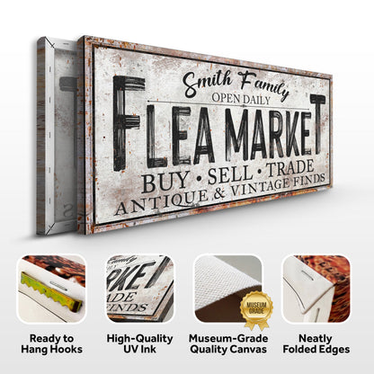 Family Flea Market Vintage Canvas Wall Art Sign