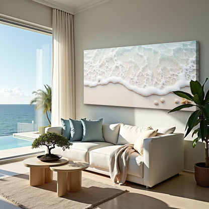 Serene Ocean Wave Coastal Canvas Artwork