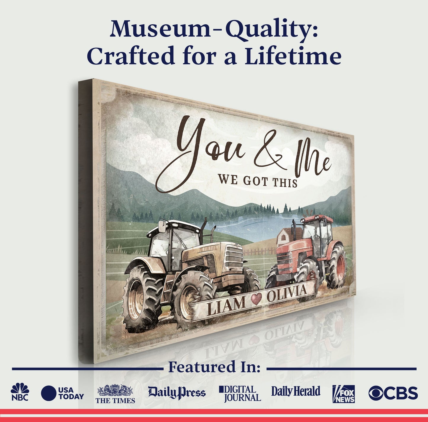 We Got This Tractor Couple Canvas Wall Art Sign
