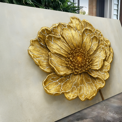 Golden Dandelion Minimalist Abstract Canvas Wall Art II