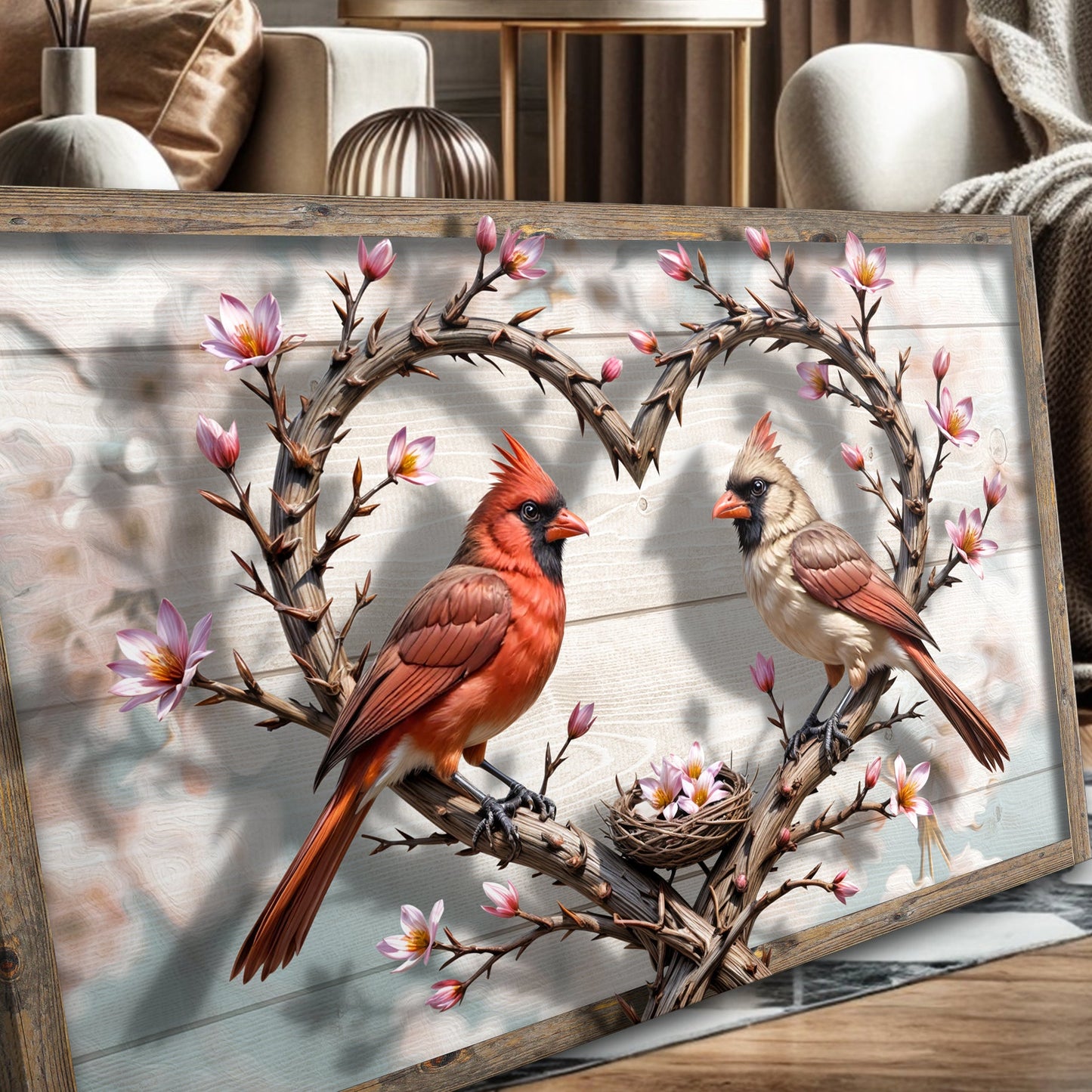 3D Cardinals Canvas Wall Art V