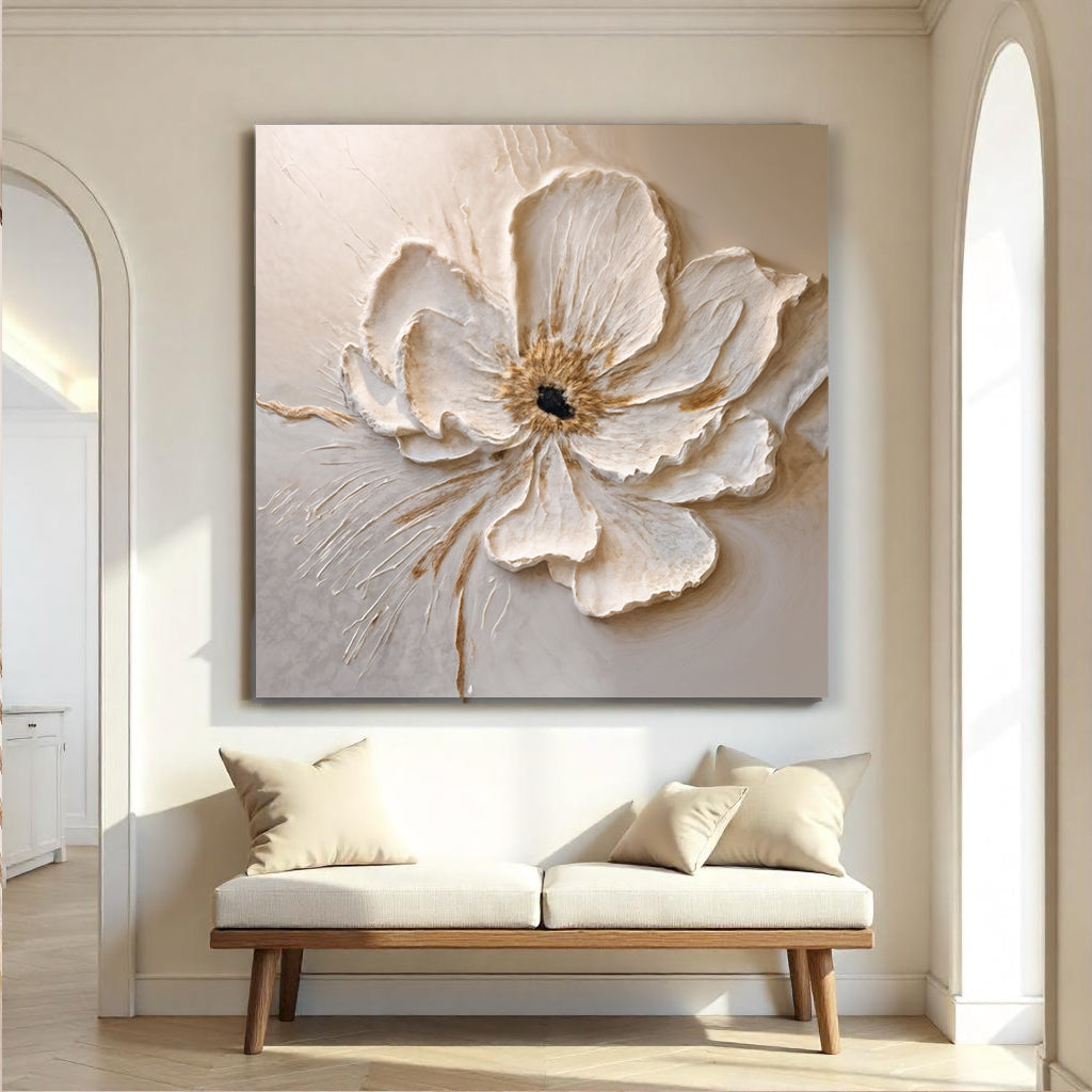 Square Floral Canvas Wall Art