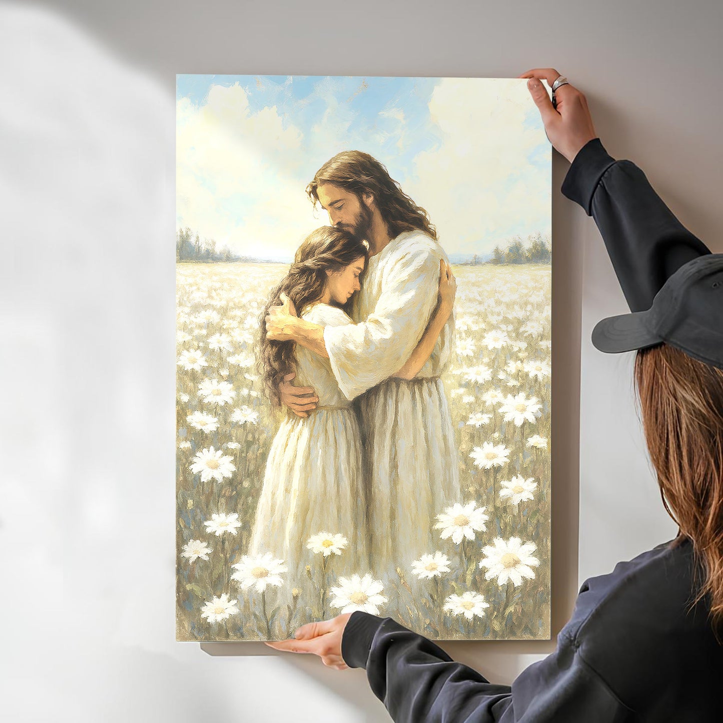 Divine Embrace of Grace Faith Canvas Wall Art