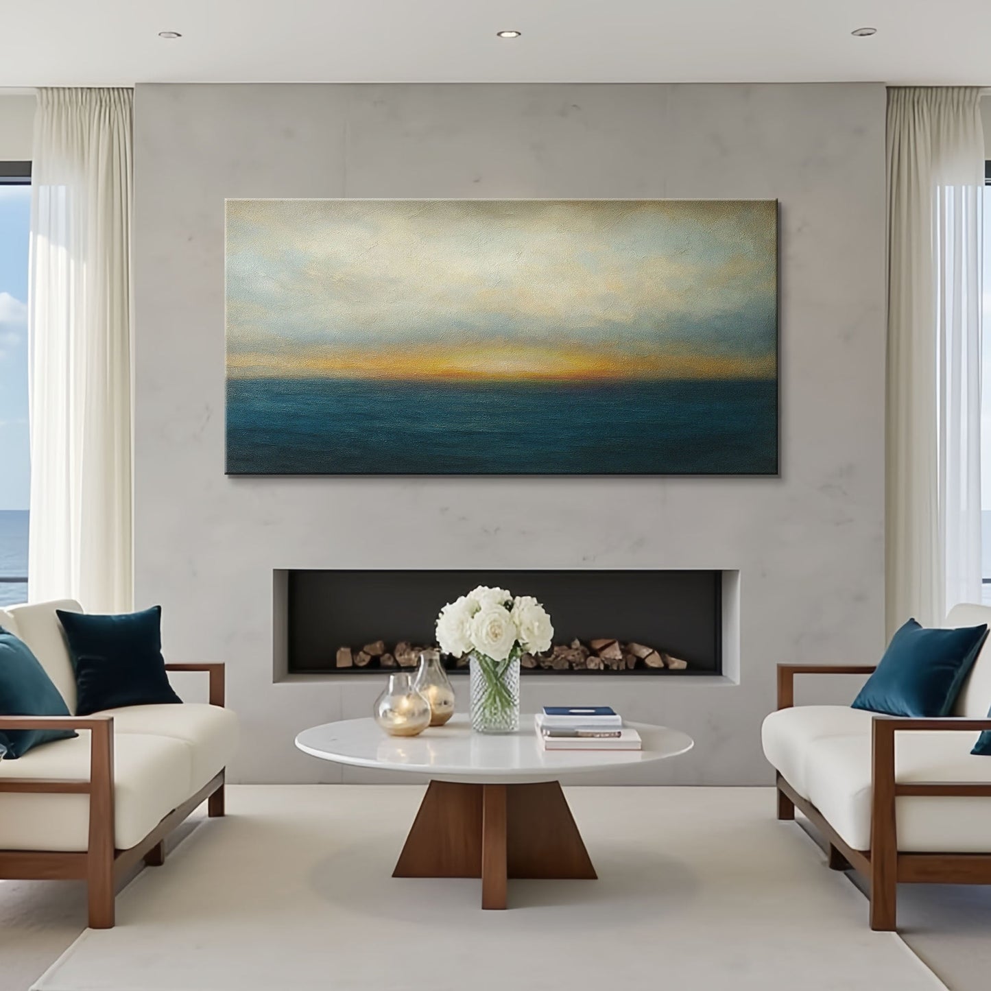 Waterscape Abstract Canvas Wall Art