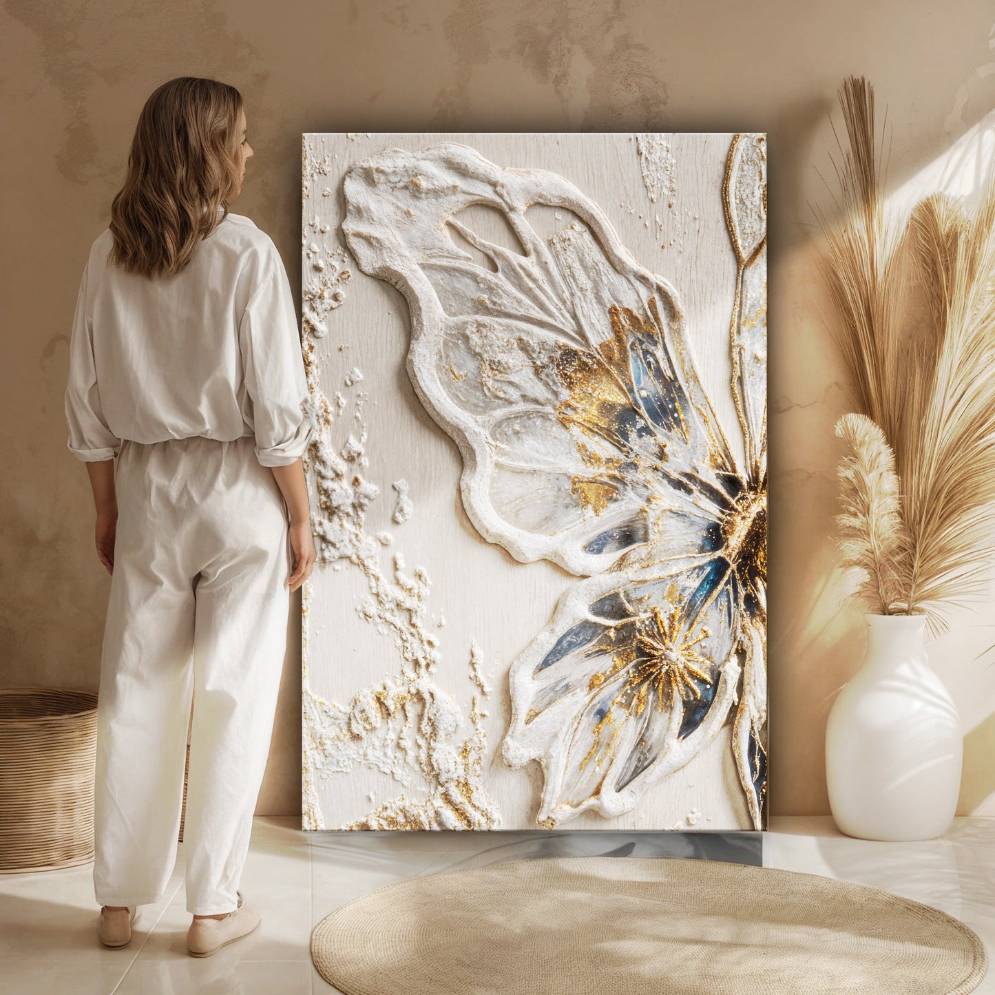 Half Butterfly Canvas Wall Art