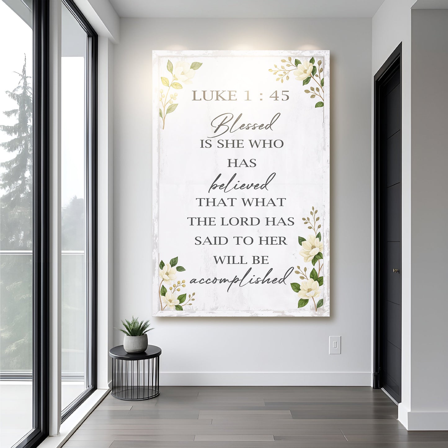 Blessed Is She Who Has Believed Luke 1:45 Canvas Wall Art