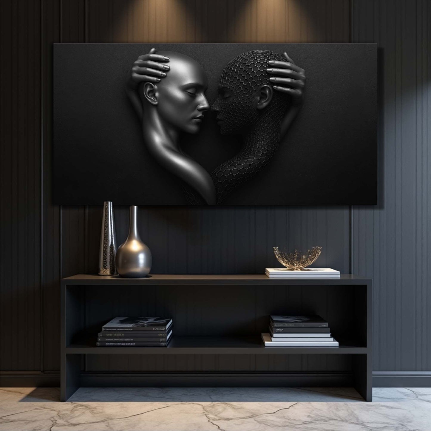 Eternal Love Figure Abstract Canvas Wall Art
