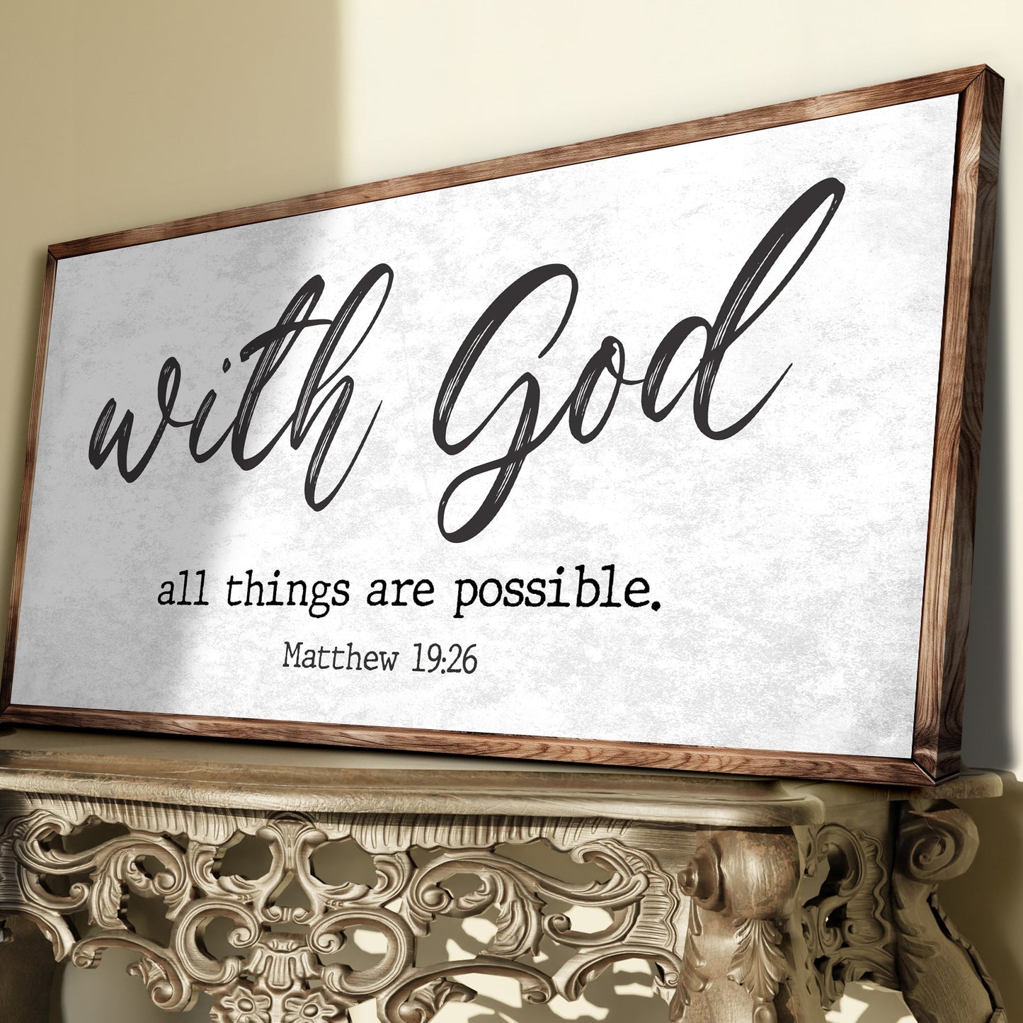 Matthew 19:26 With God All Things Are Possible Canvas Art