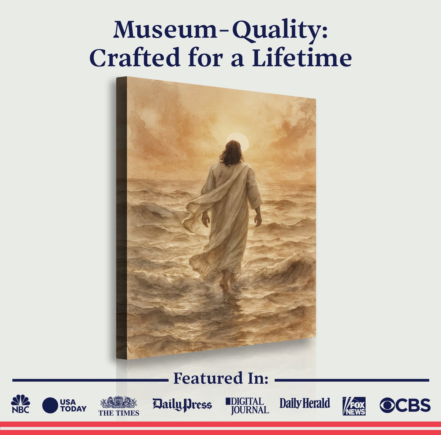 Jesus Walking on Water Christian Art Canvas Print