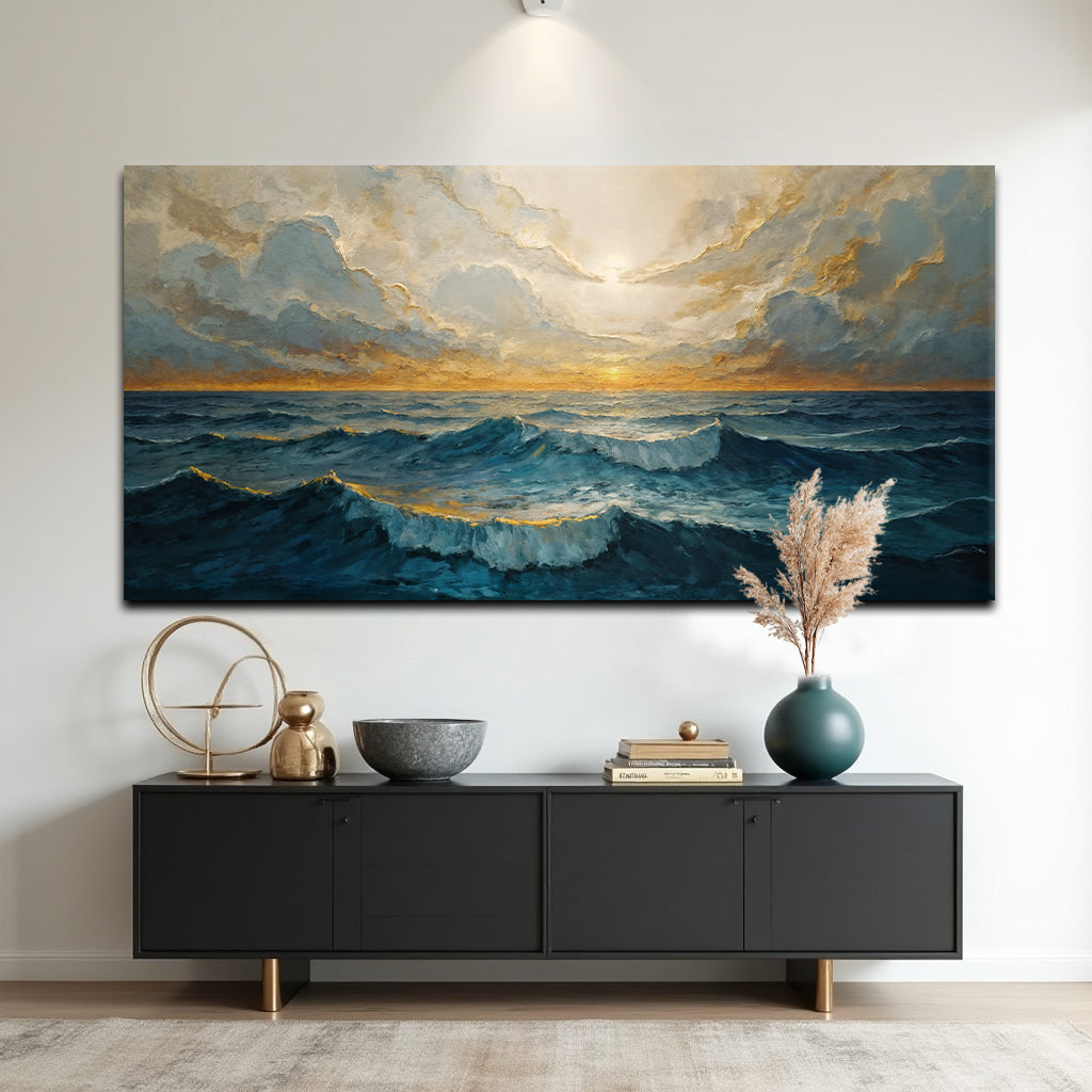 Waterscape Abstract Canvas Wall Art XI