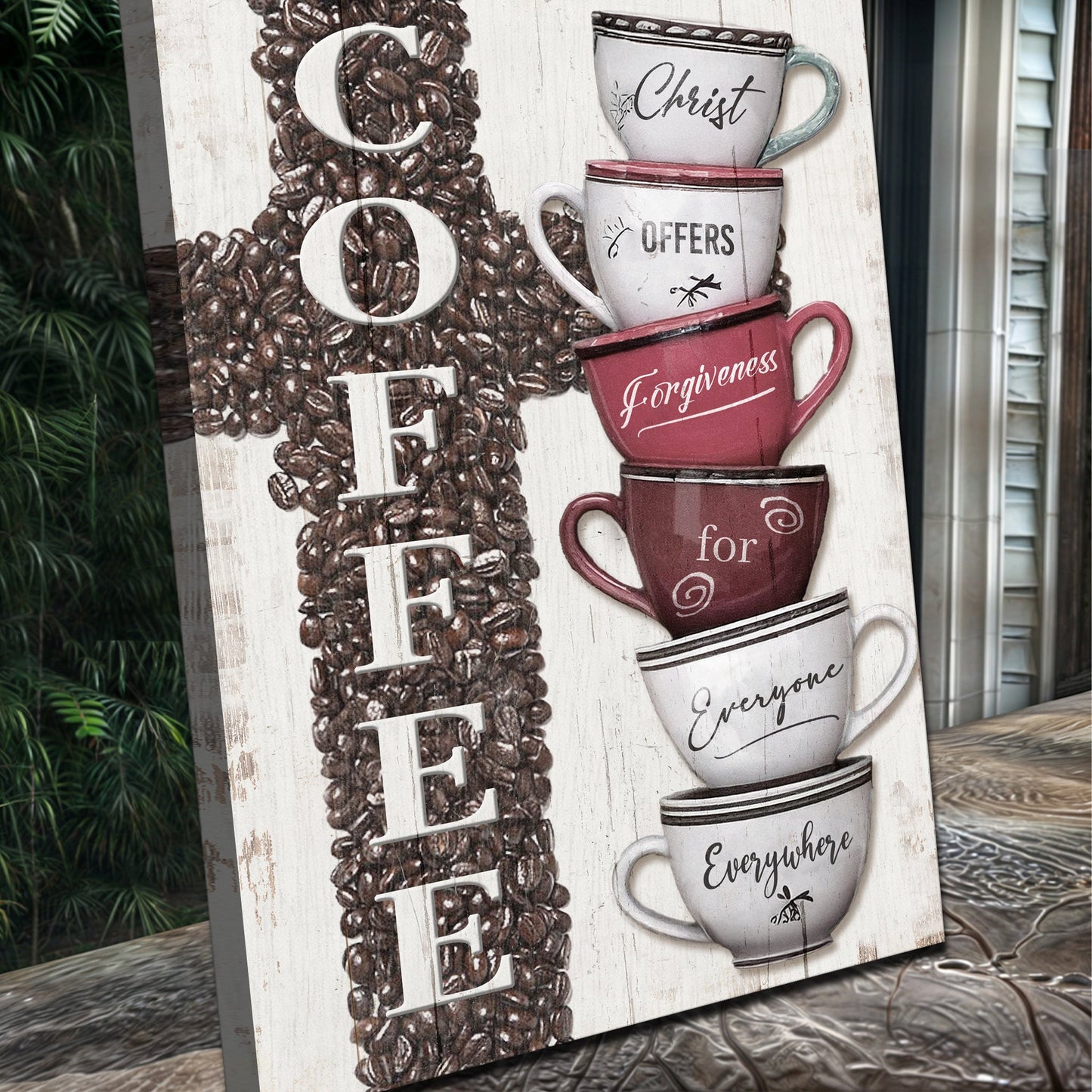 COFFEE Faith Sign Canvas Wall Art IV
