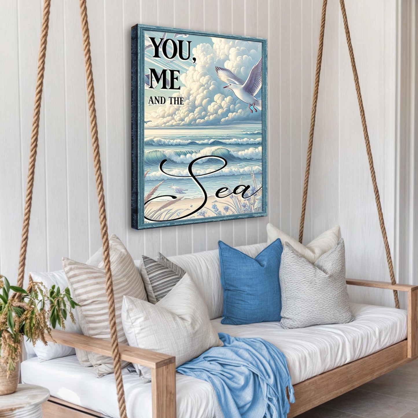 You Me and the Sea Ocean Canvas Wall Art