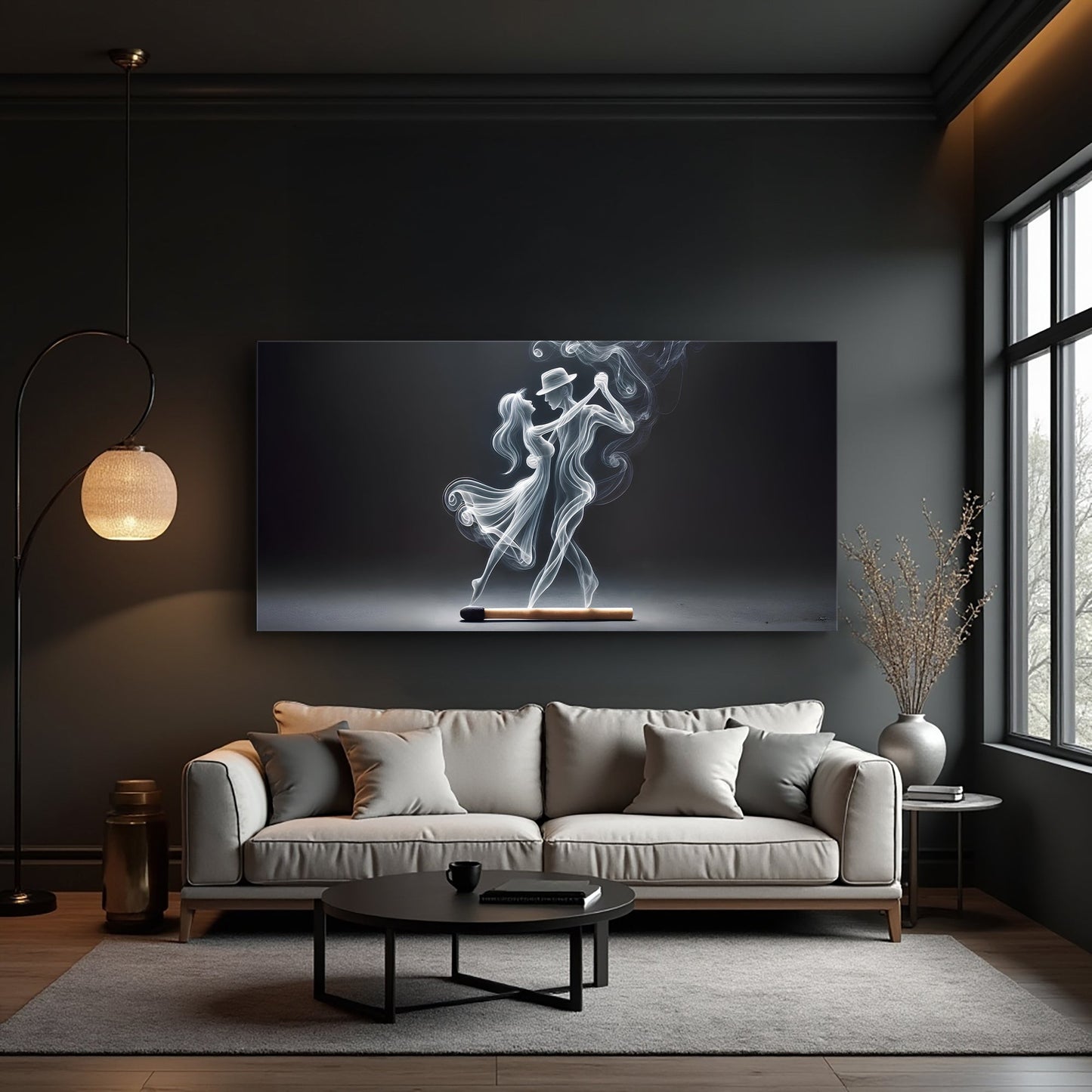 Abstract Couple Dance Canvas Wall Art