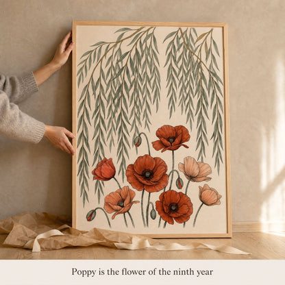 Poppy and Willow 9th Anniversary Wall Art, Framed