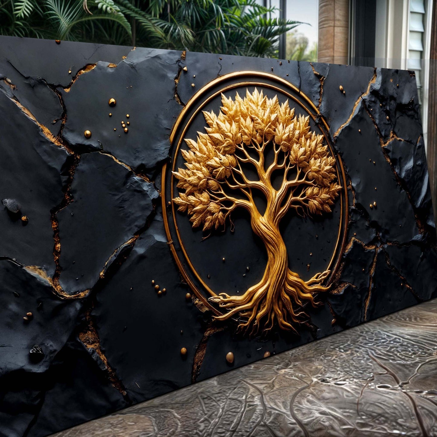 Golden Grove Tree of Life Canvas Wall Art - Nature Print