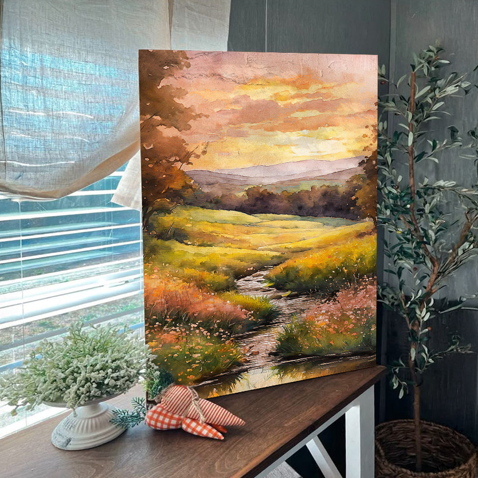 Misty River Landscape Canvas Wall Art