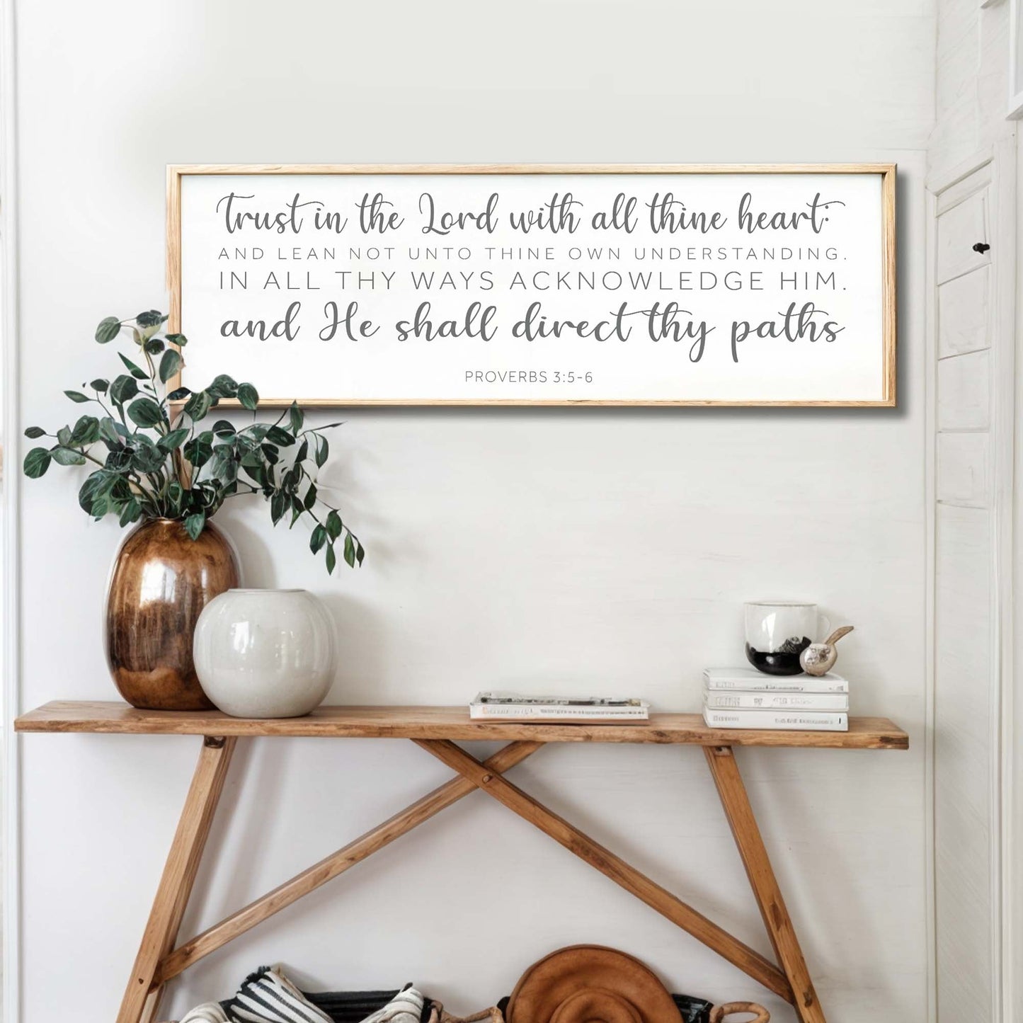 Proverbs 3:5-6 Faith Scripture Canvas Wall Art