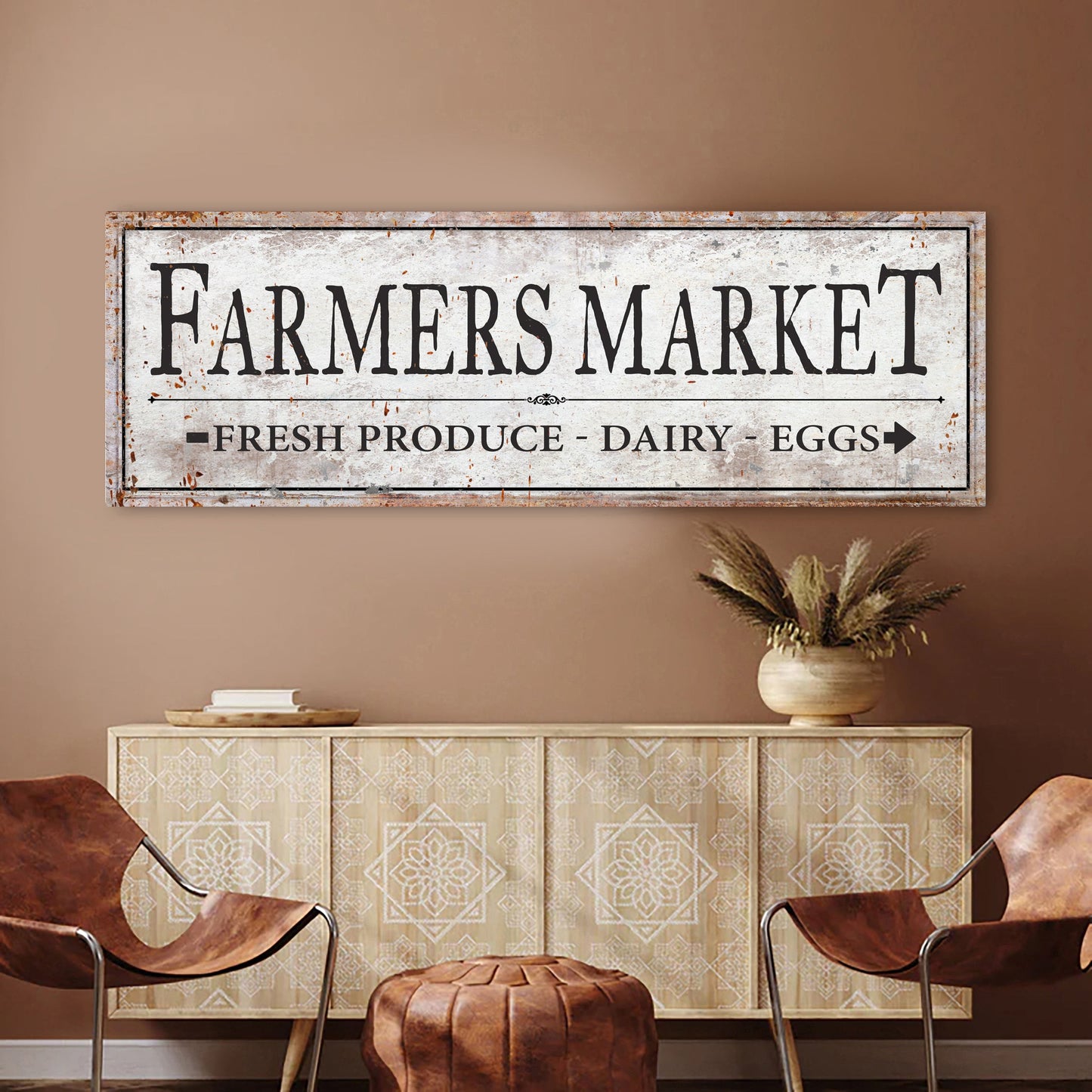 Farmers Market Canvas Wall Art Sign