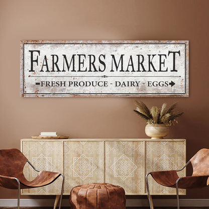 Farmers Market Canvas Wall Art Sign