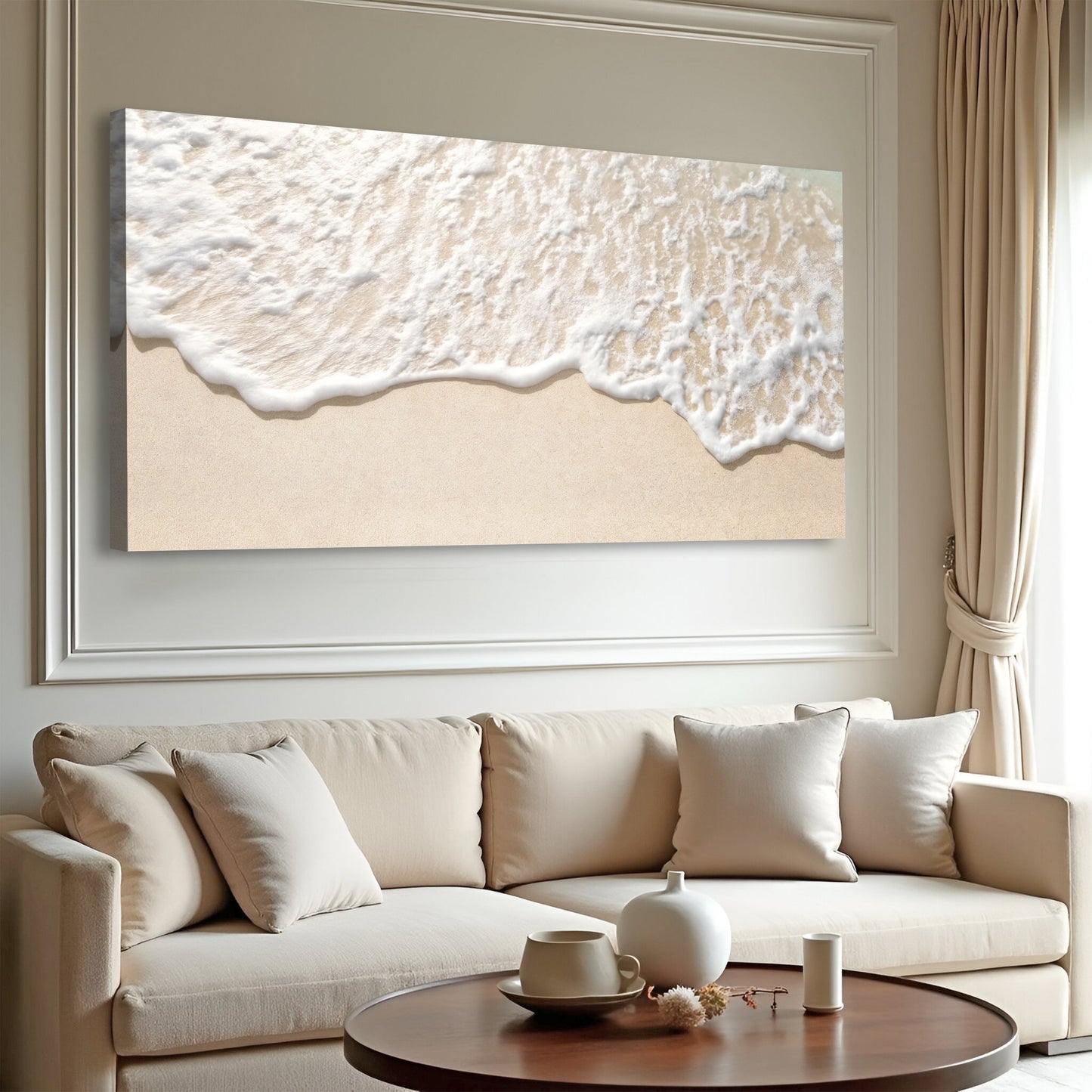 Sandy Waves Coastal Canvas Wall Art II