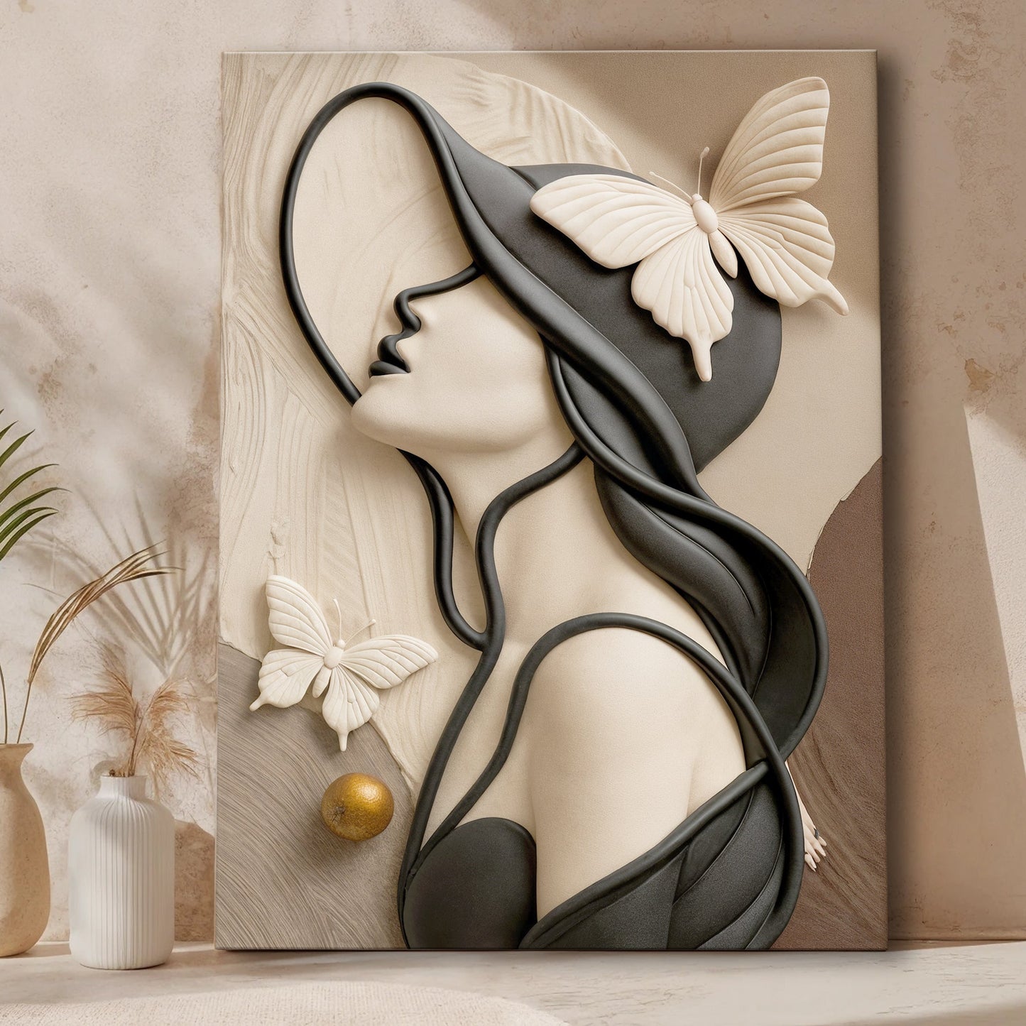 Woman's Delicate Lines Canvas Wall Art