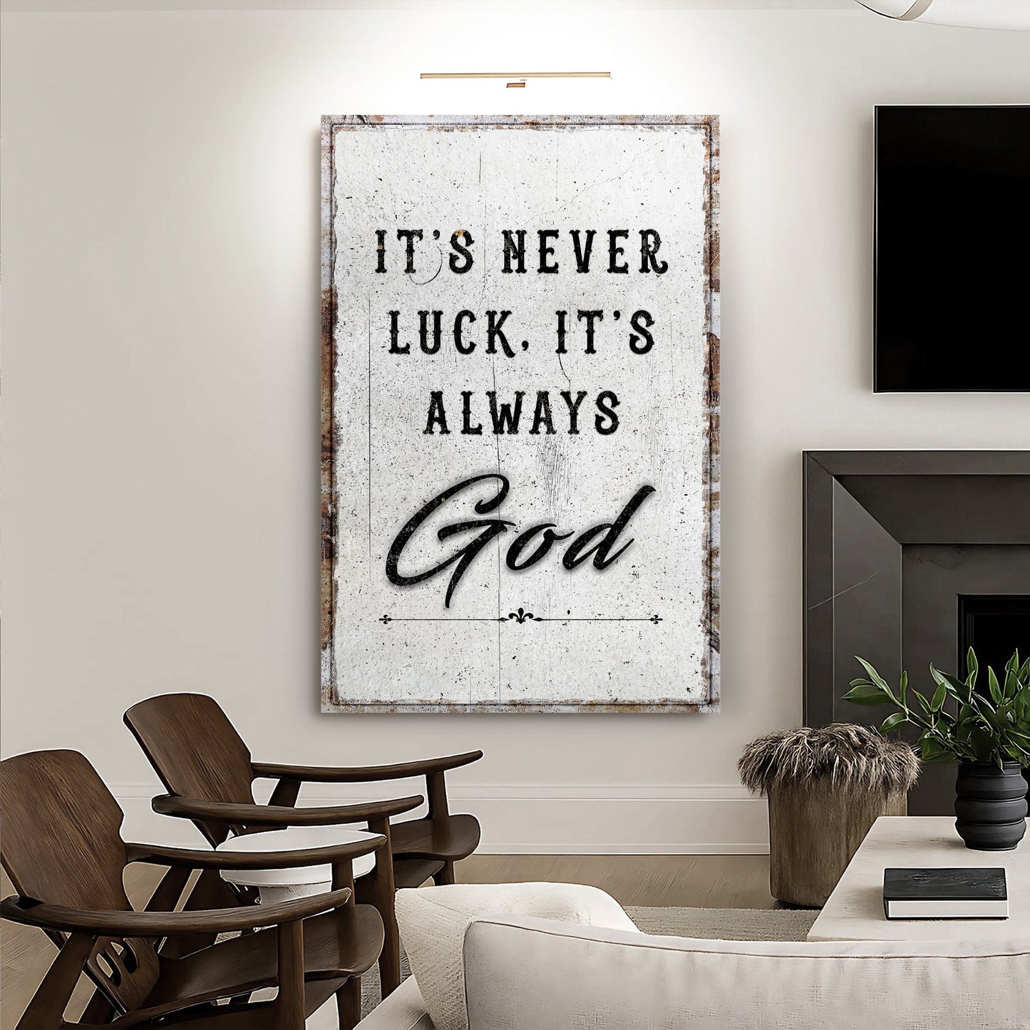 It's Never Luck It's Always God Faith Canvas Wall Art