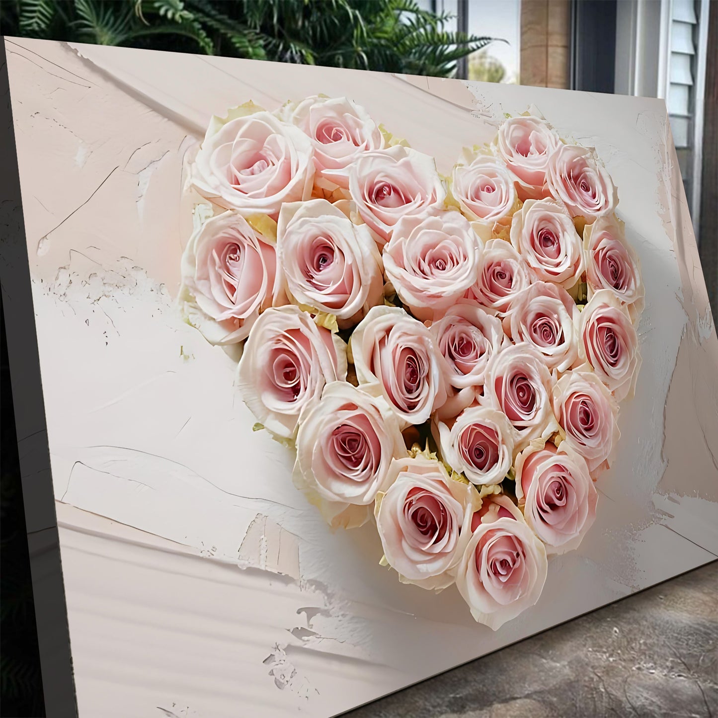 Floral Heart Canvas Wall Art Botanical Print