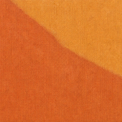 Close up of the canvas weave where the burnt orange band meets ochre