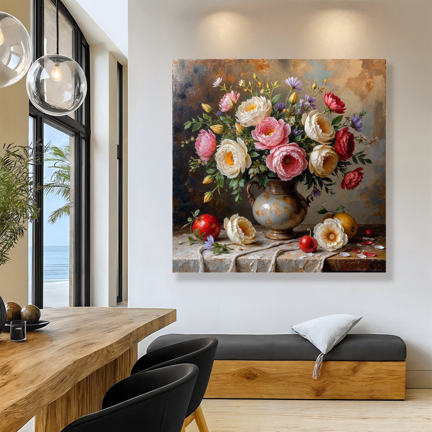 Summer Bloom Vase Floral Canvas Wall Art