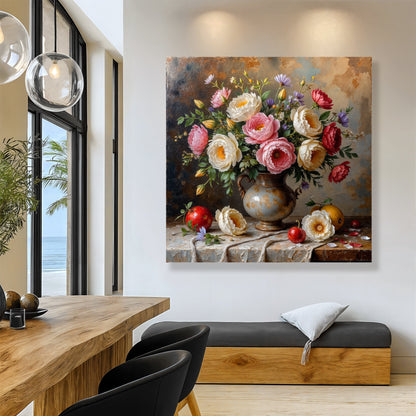 Summer Bloom Vase Floral Canvas Wall Art