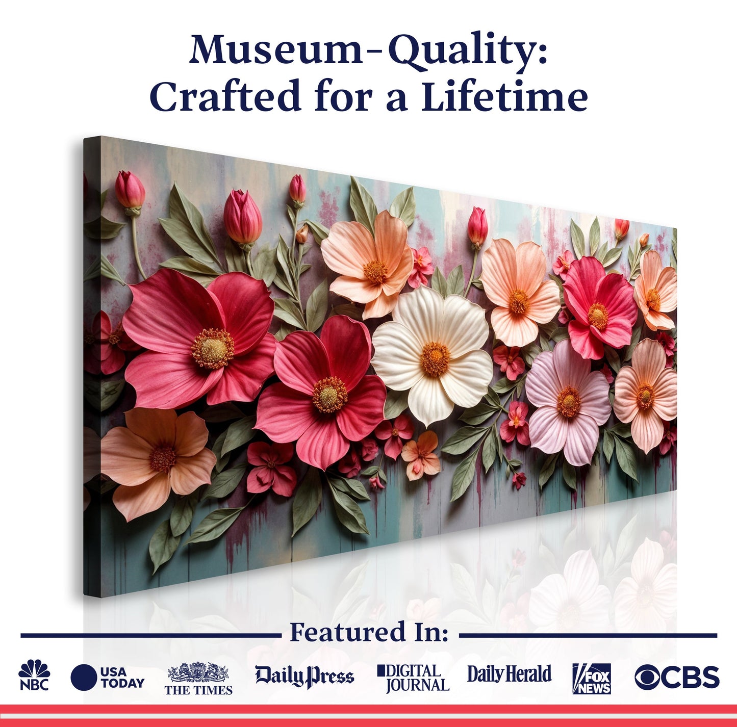 Colorful Realistic Floral Canvas Wall Art