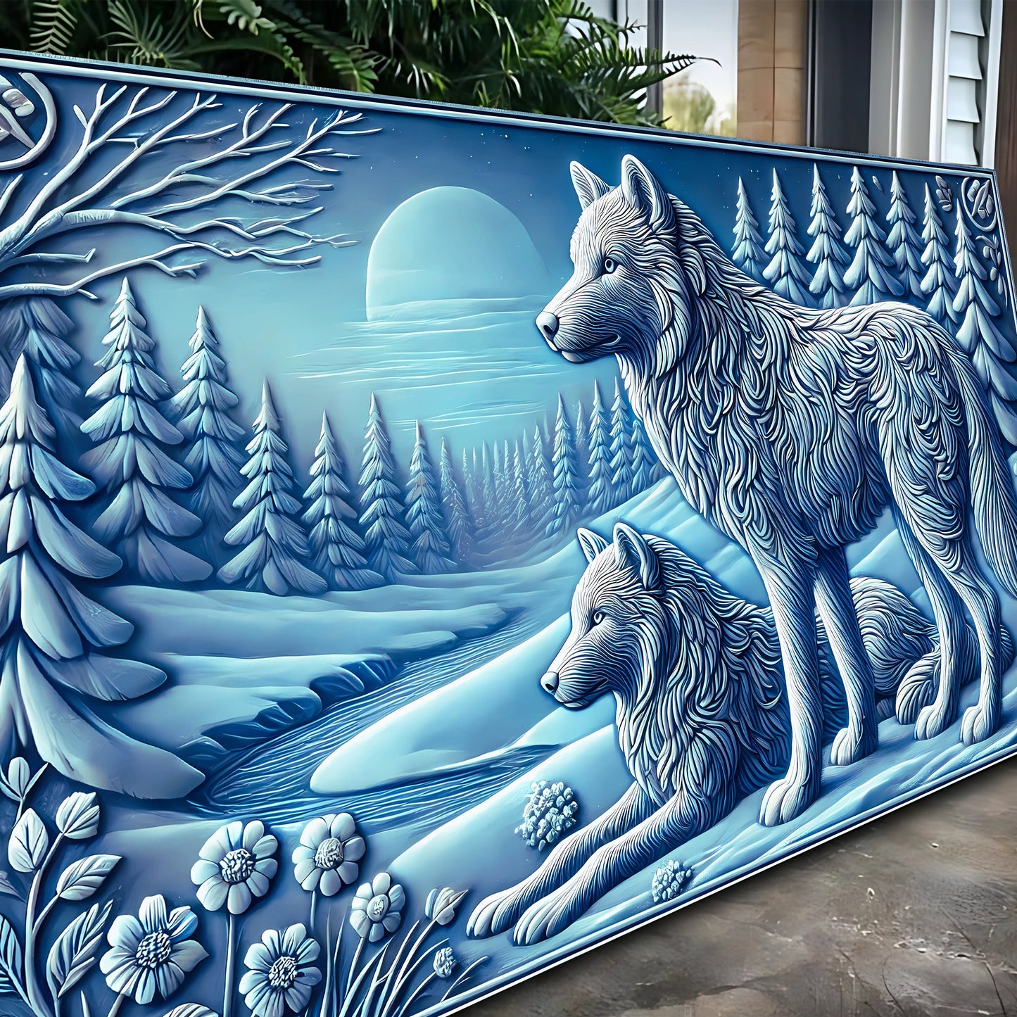 3D Wolves Wall Art Decor