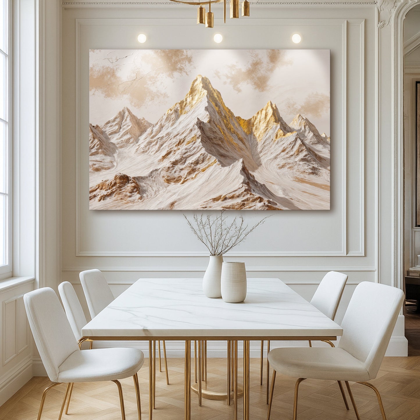 Golden Peaks Canvas Wall Art