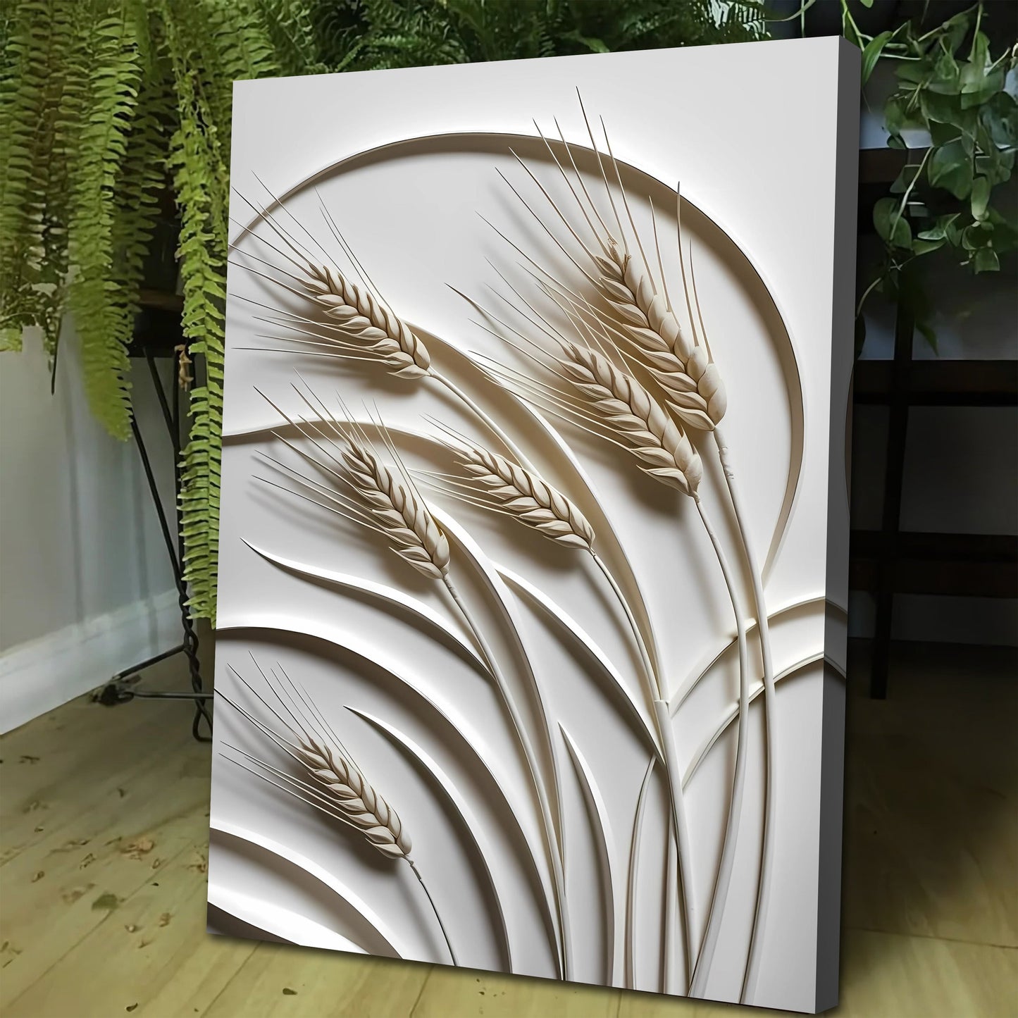 3D Minimalist Wheat Canvas Wall Art