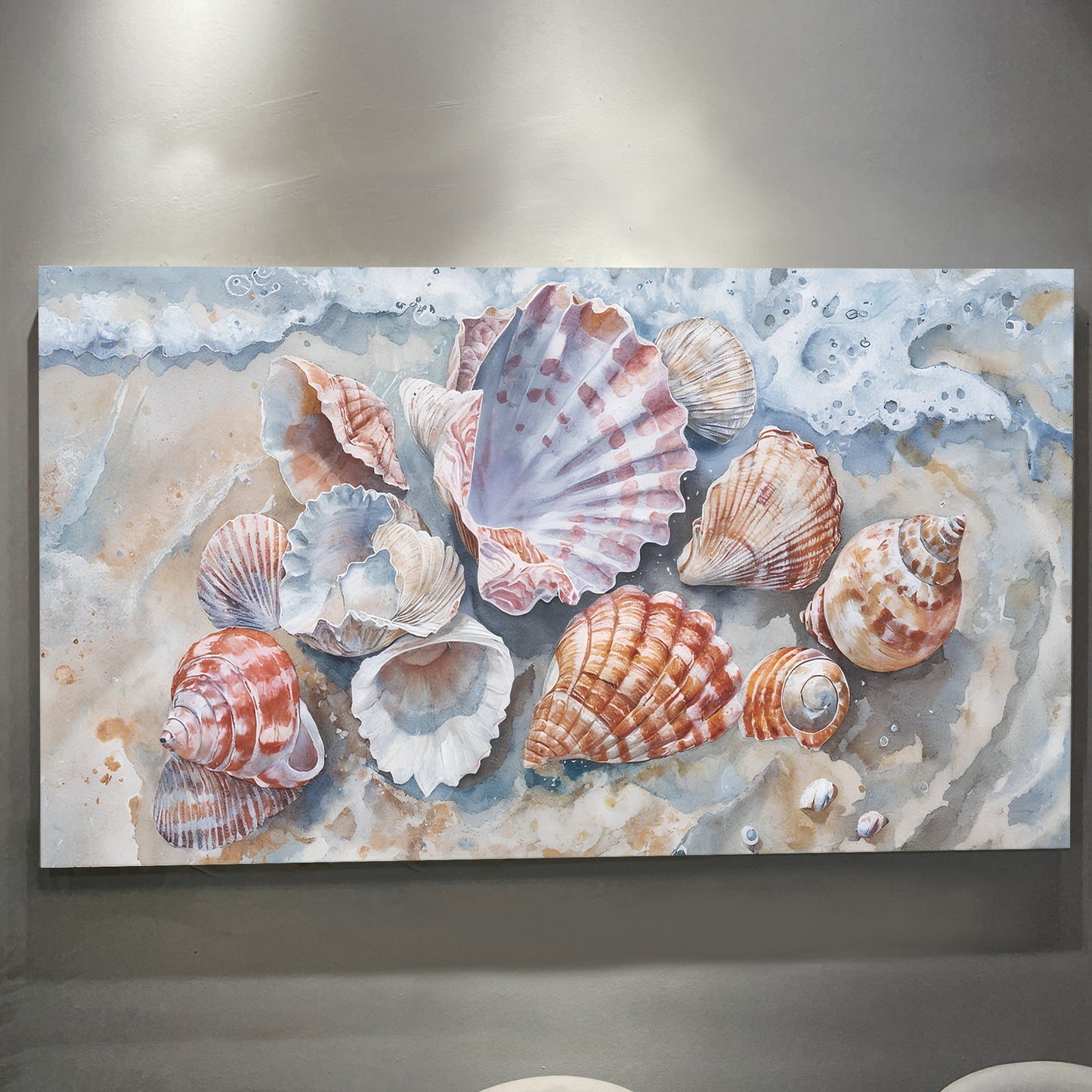 Sea Shells Modern Coastal Canvas Wall Art