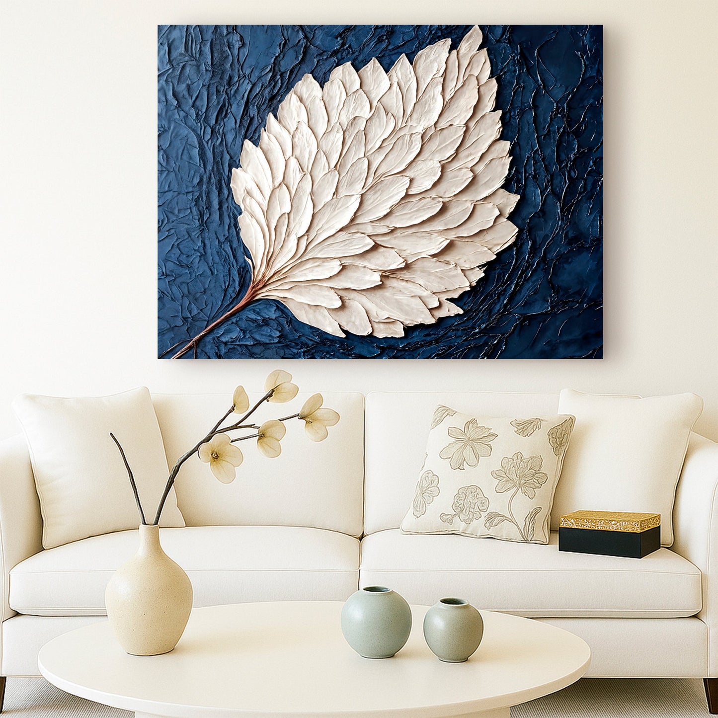 Ivory Bloom Floral Canvas Wall Art